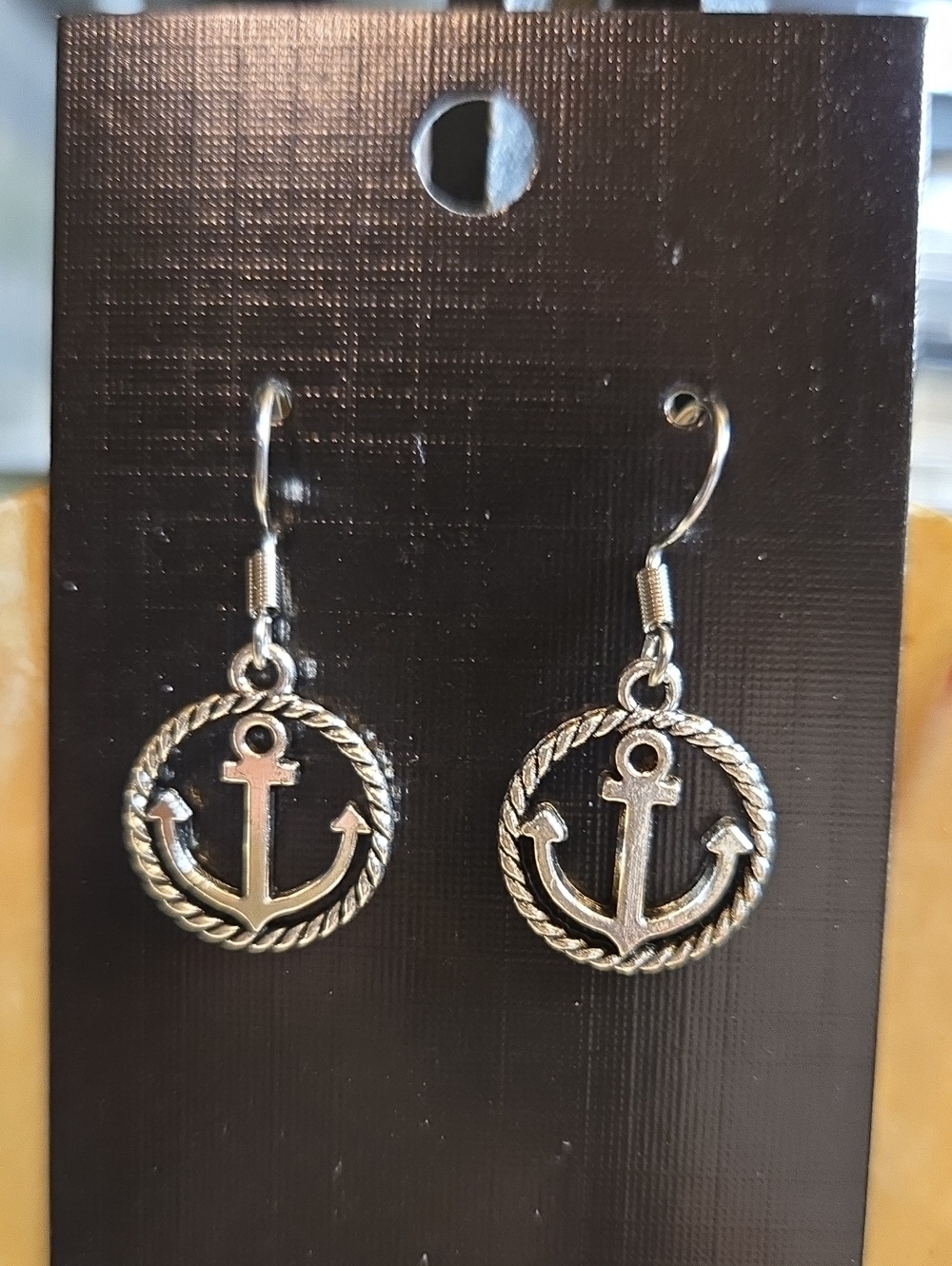 Silver Anchor Drop Earrings - Nautical Women's Jewelry